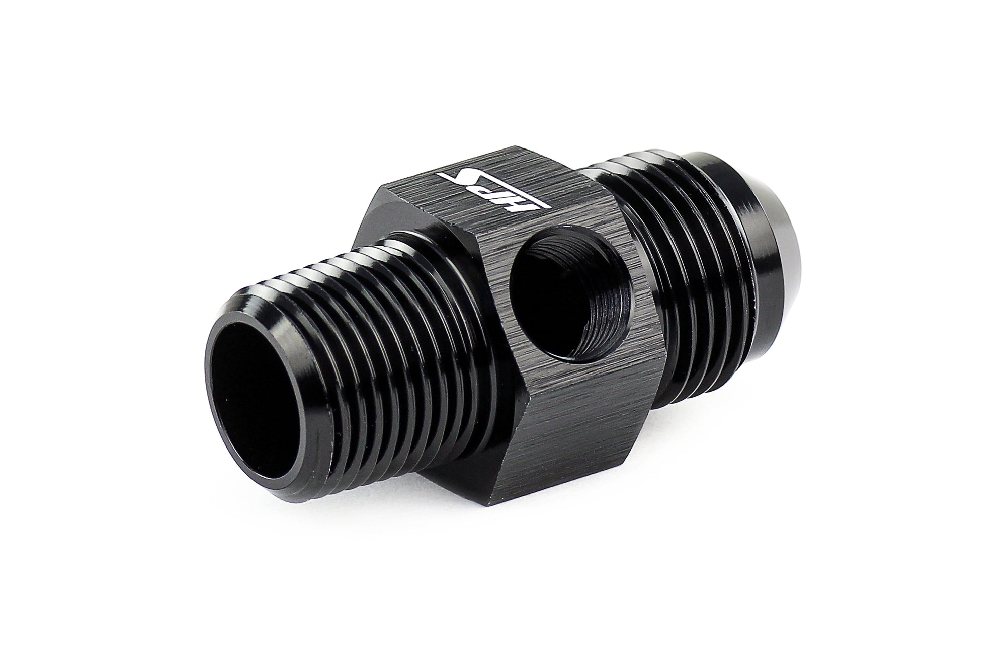 HPS Performance Black Aluminum AN Male to NPT Male Adapter with 1/8" NPT Female Port -10 1/8" 1/4"