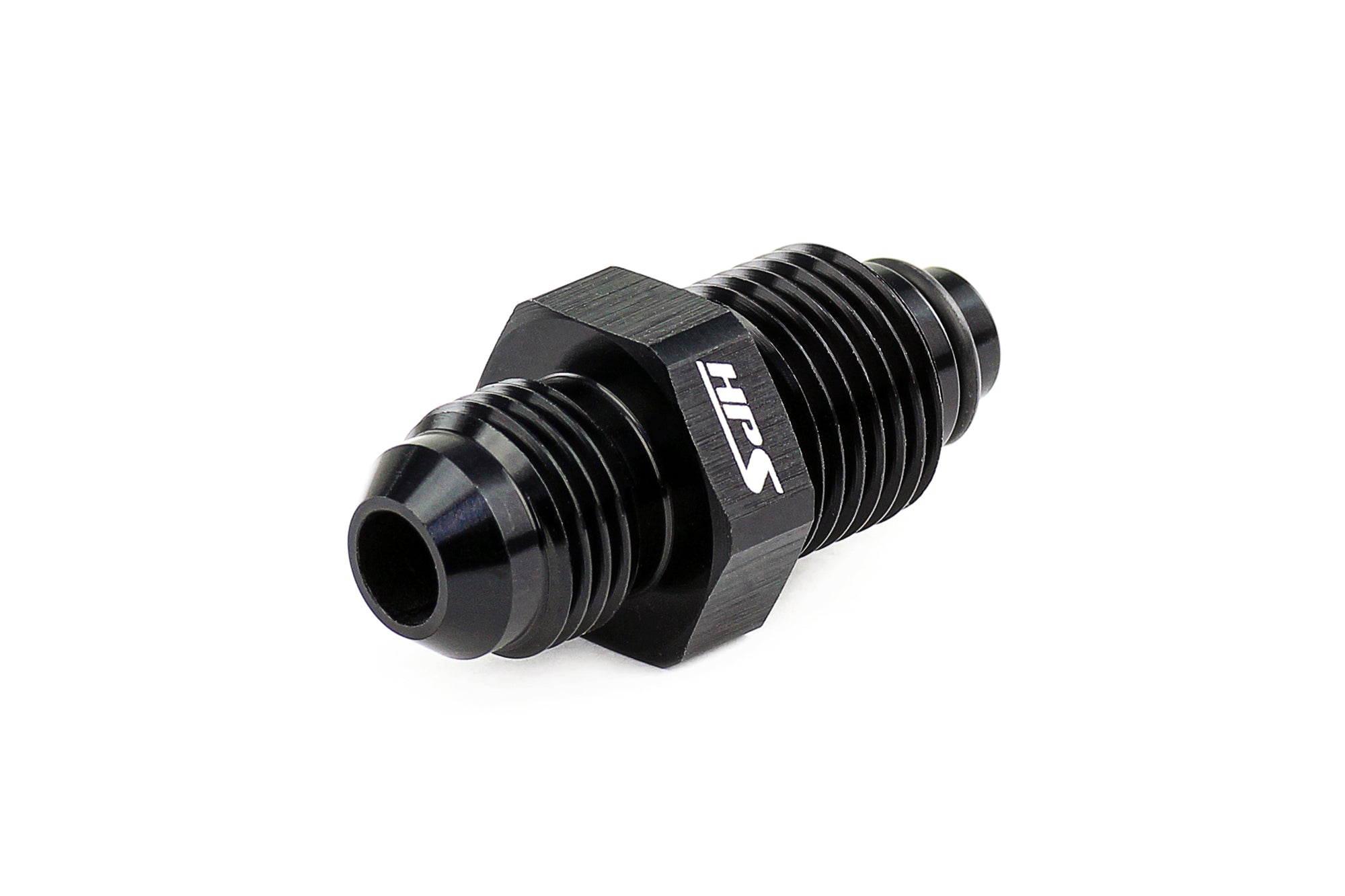 HPS Performance Aluminum AN Male to Metric Thread Male O-Ring Tip Adapter Black M16x1.5