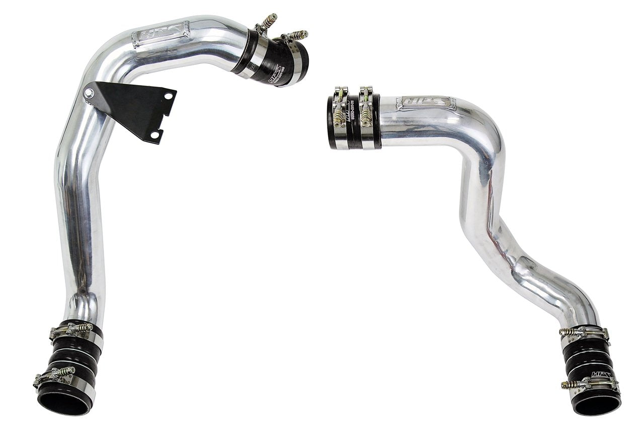HPS Hot & Cold Side Polish Charge Pipe with Black Intercooler Boots Kit, 03-07 Ford F350 Superduty Powerstroke 6.0L Diesel Turbo 17-145P