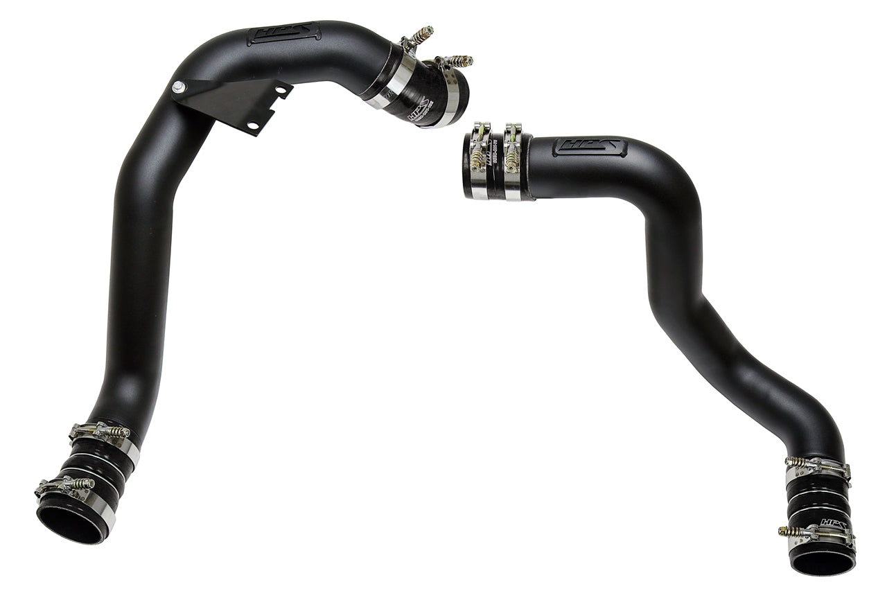 HPS Hot & Cold Side Black Charge Pipe with Black Intercooler Boots Kit, 03-07 Ford F250 Superduty Powerstroke 6.0L Diesel Turbo 17-145WB