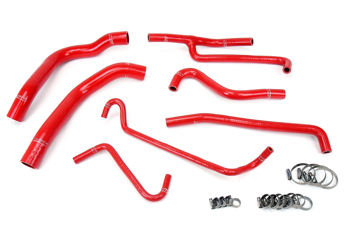 HPS Red Reinforced Silicone Radiator and Heater Hose Kit Coolant Ford 11-14 Mustang 3.7L V6 57-1330-RED