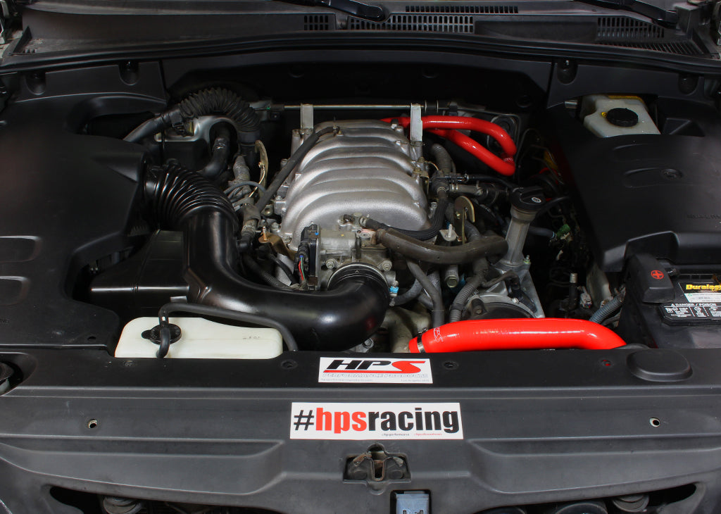 HPS Red Reinforced Silicone Radiator Hose + Heater Hose Kit Coolant Lexus 03-09 GX470 4.7L V8 57-1467-RED Installed