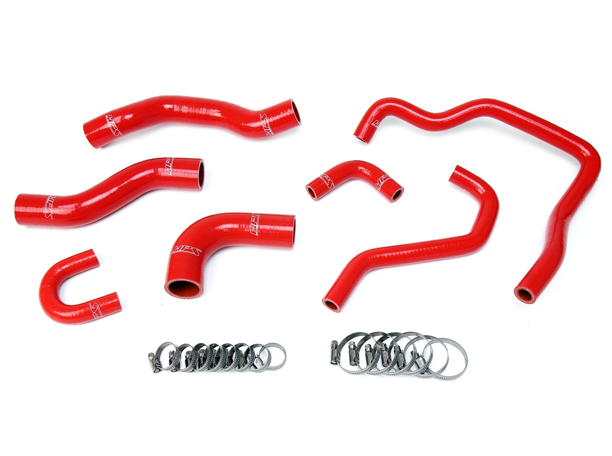 HPS Reinforced Red Silicone Radiator + Heater Hose Kit Coolant Toyota 89-95 Pickup 22RE Non Turbo EFI LHD 57-1478-RED