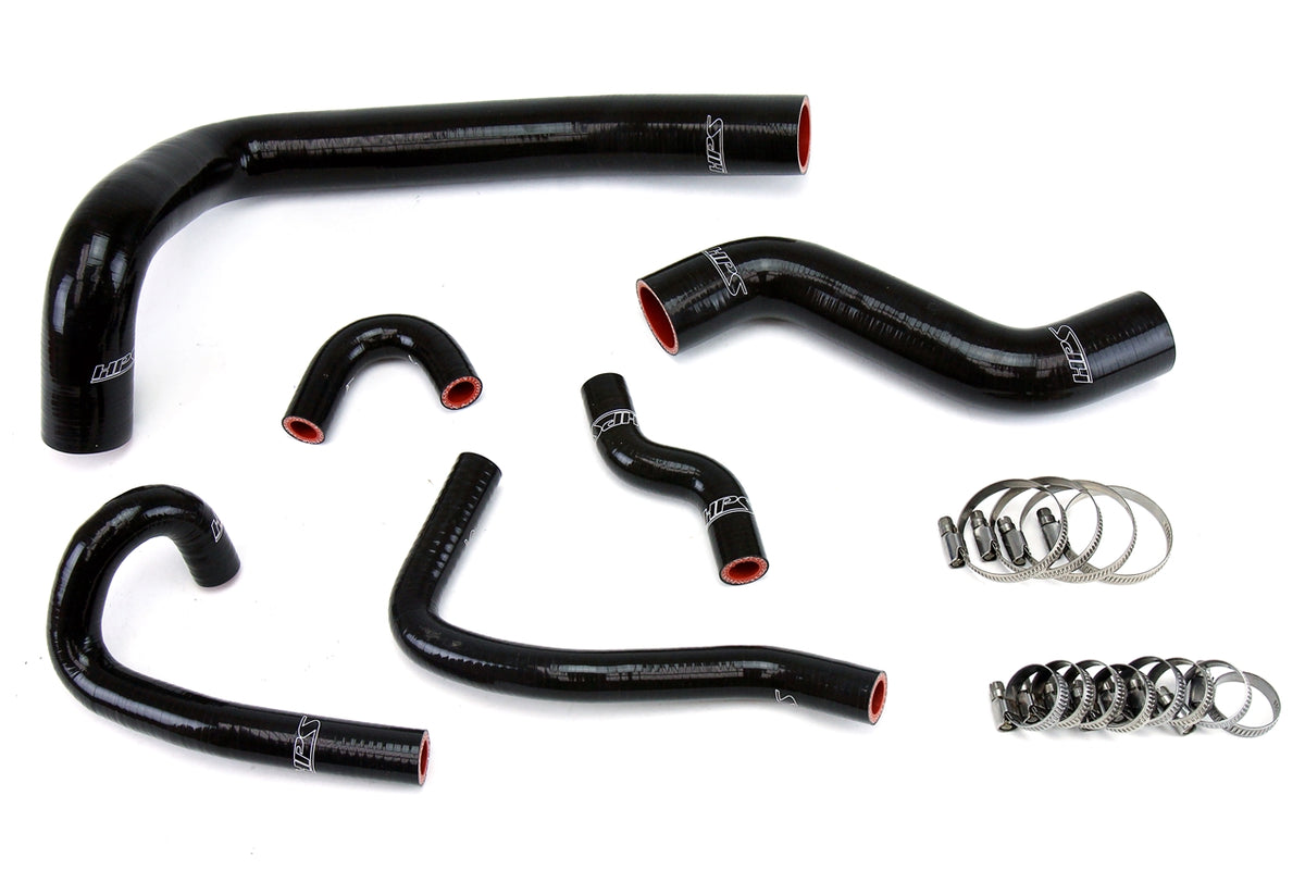 HPS Black Reinforced Silicone Radiator and Heater Hose Kit Coolant Mazda 93-95 RX7 FD3S 57-1491-BLK