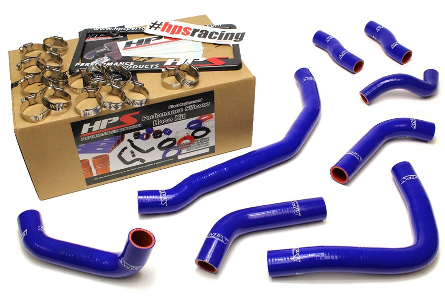HPS Blue Reinforced Silicone Coolant Hose Complete kit (8pc) front radiator + rear engine Toyota 90-99 MR2 3SGTE Turbo 57-1501-BLUE