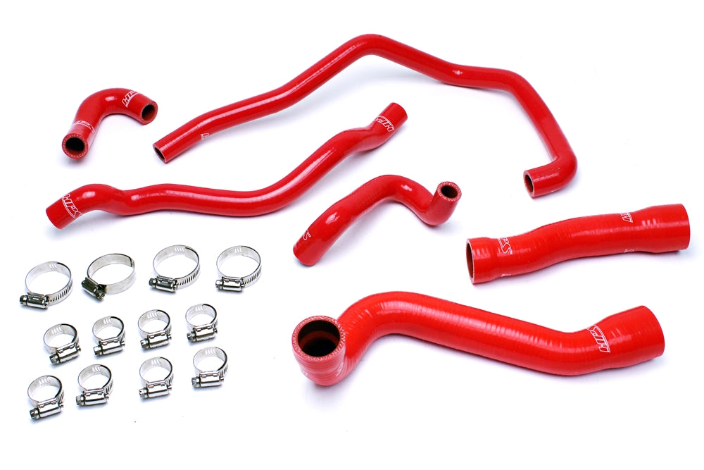 HPS Red Reinforced Silicone Radiator + Heater Hose Kit Coolant BMW 01-06 E46 M3 57-1543-RED