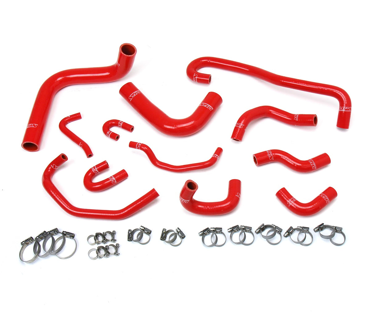 HPS Reinforced Red Silicone Radiator + Heater Hose Kit Coolant Toyota 89-92 Pickup 3.0L V6 57-1656-RED