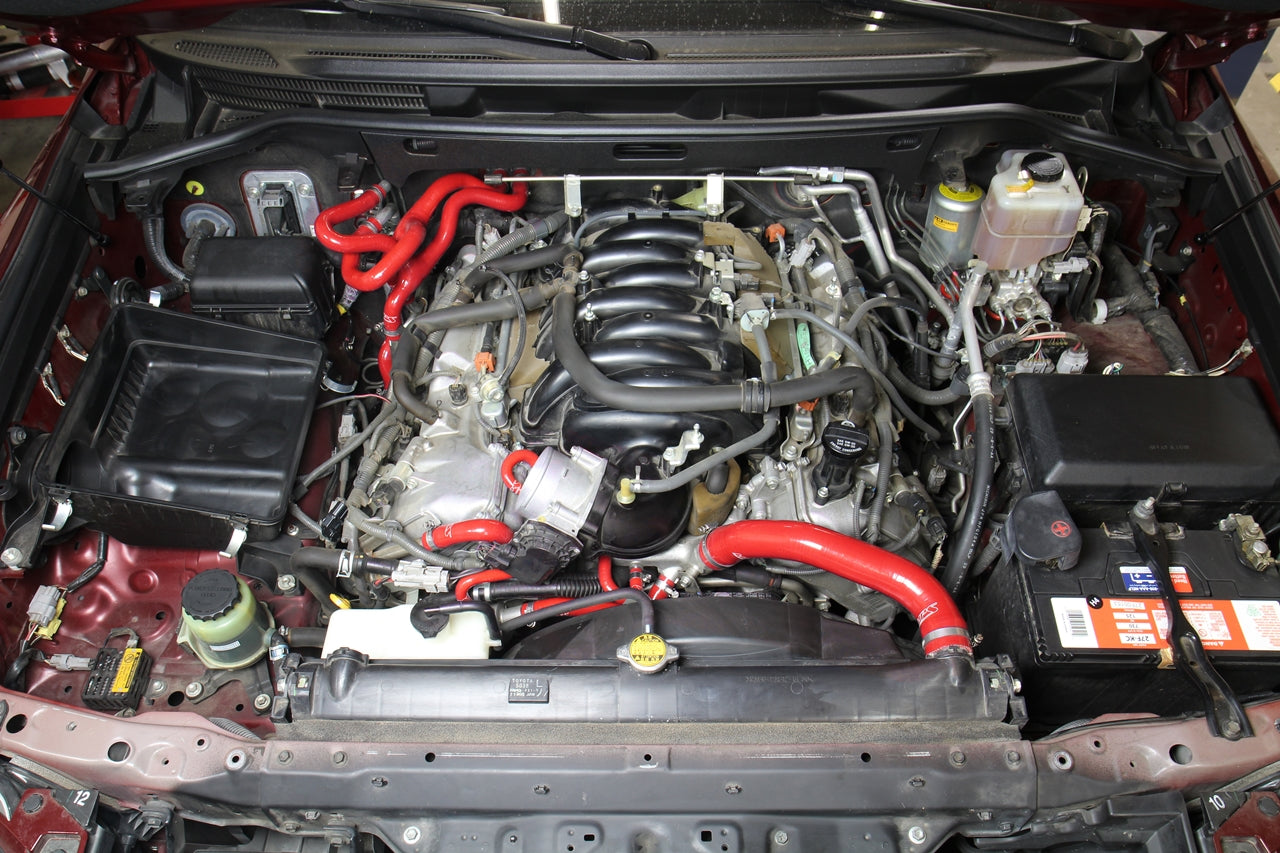 HPS Red Reinforced Silicone Radiator + Heater Hose Kit Coolant Lexus 17-18 LX570 5.7L V8 57-1709-RED Installed