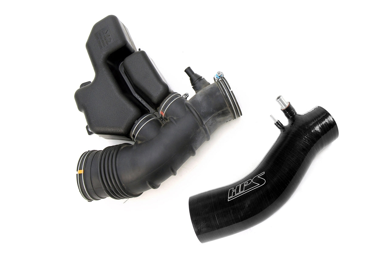 HPS Silicone Cold Air Intake Hose 57-2046 vs stock oem restrictive intake rubber hose 17881-31250 - 2010-2014 Toyota FJ Cruiser XJ10 4.0L V6 