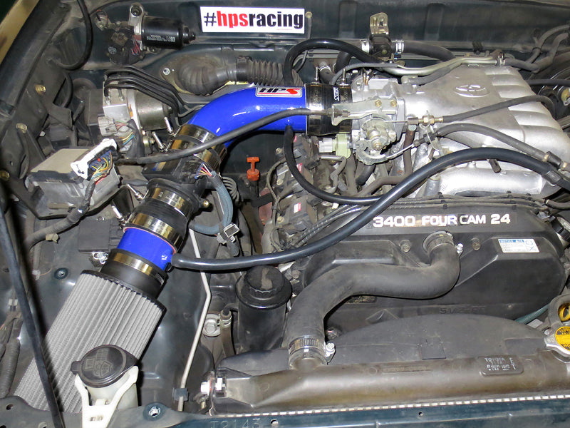 HPS Performance Shortram Air Intake Kit Installed 1996-1998 Toyota Tacoma 3.4L V6 827-507BL