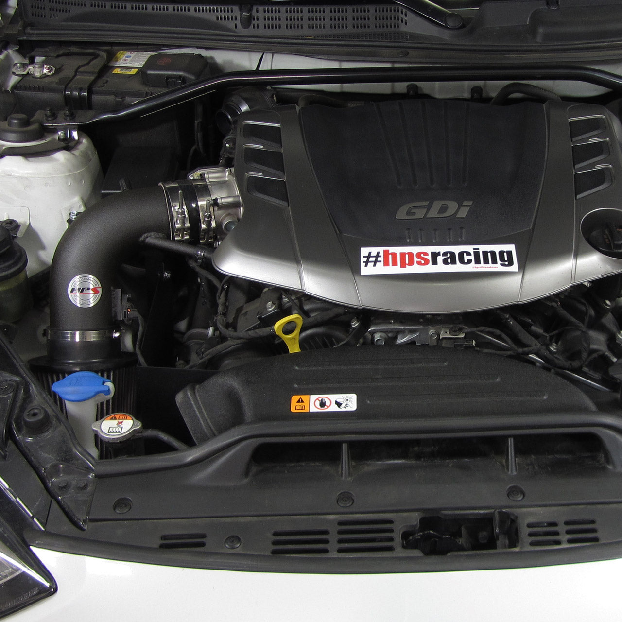 HPS Performance Shortram Air Intake Kit Installed 2013-2015 Hyundai Genesis Coupe 3.8L V6 827-525R
