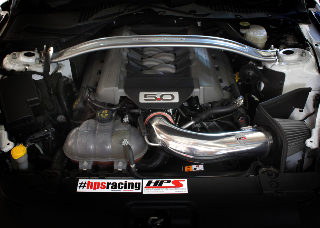 HPS Performance Shortram Air Intake Kit Installed 2015-2017 Ford Mustang GT V8 5.0L 827-556P