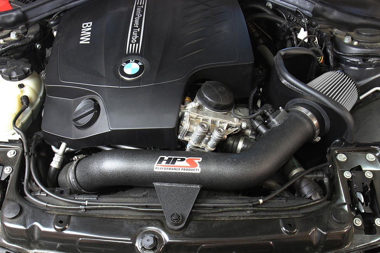 HPS Performance Shortram Air Intake Kit Installed 2014-2016 BMW 435i 435ix F32 F33 F36 3.0L Turbo N55 827-625BL