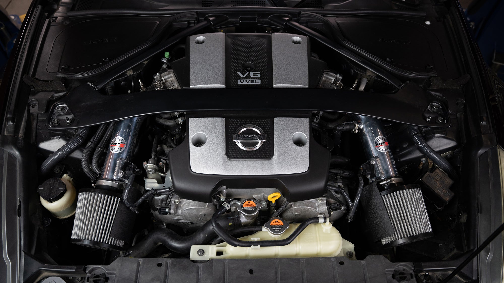 HPS Dual Shortram Air Intake Kit with Heat Shield 827-706 installed on 2009-2020 Nissan 370Z 3.7L V6 Z34