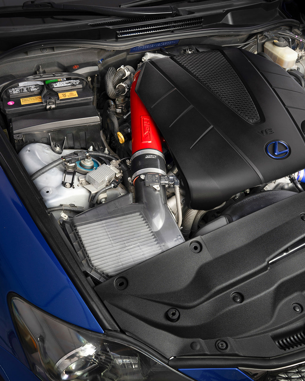 HPS Red Cold Air Intake Kit Post MAF Tube + High Flow Filter Installed 2006-2013 Lexus IS250 2.5L V6 827-710R