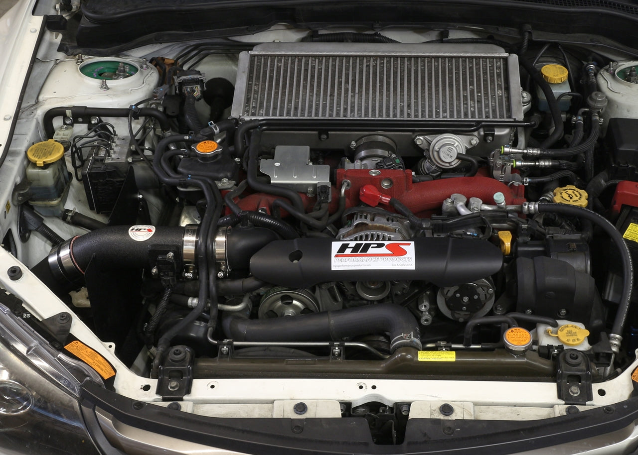 HPS Performance Cold Air Intake Kit Installed 2008-2014 Subaru WRX STI 2.5L Turbo 837-566WB