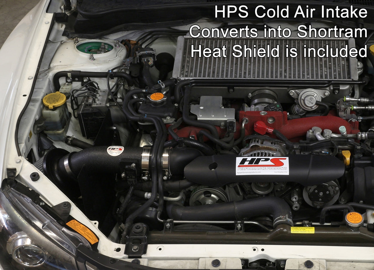 HPS Performance Cold Air Intake Kit 2008-2014 Subaru WRX STI 2.5L Turbo installed as Shortram Intake 837-566WB