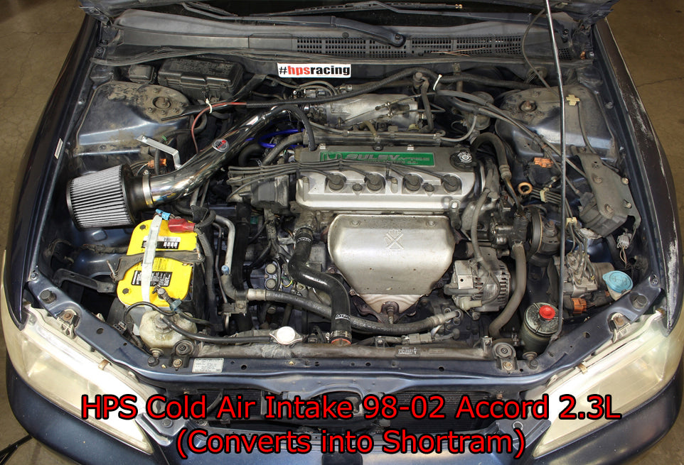 HPS Performance Cold Air Intake Kit 1998-2002 Honda Accord 2.3L DX EX LX VP SE installed as Shortram Intake 837-579BL