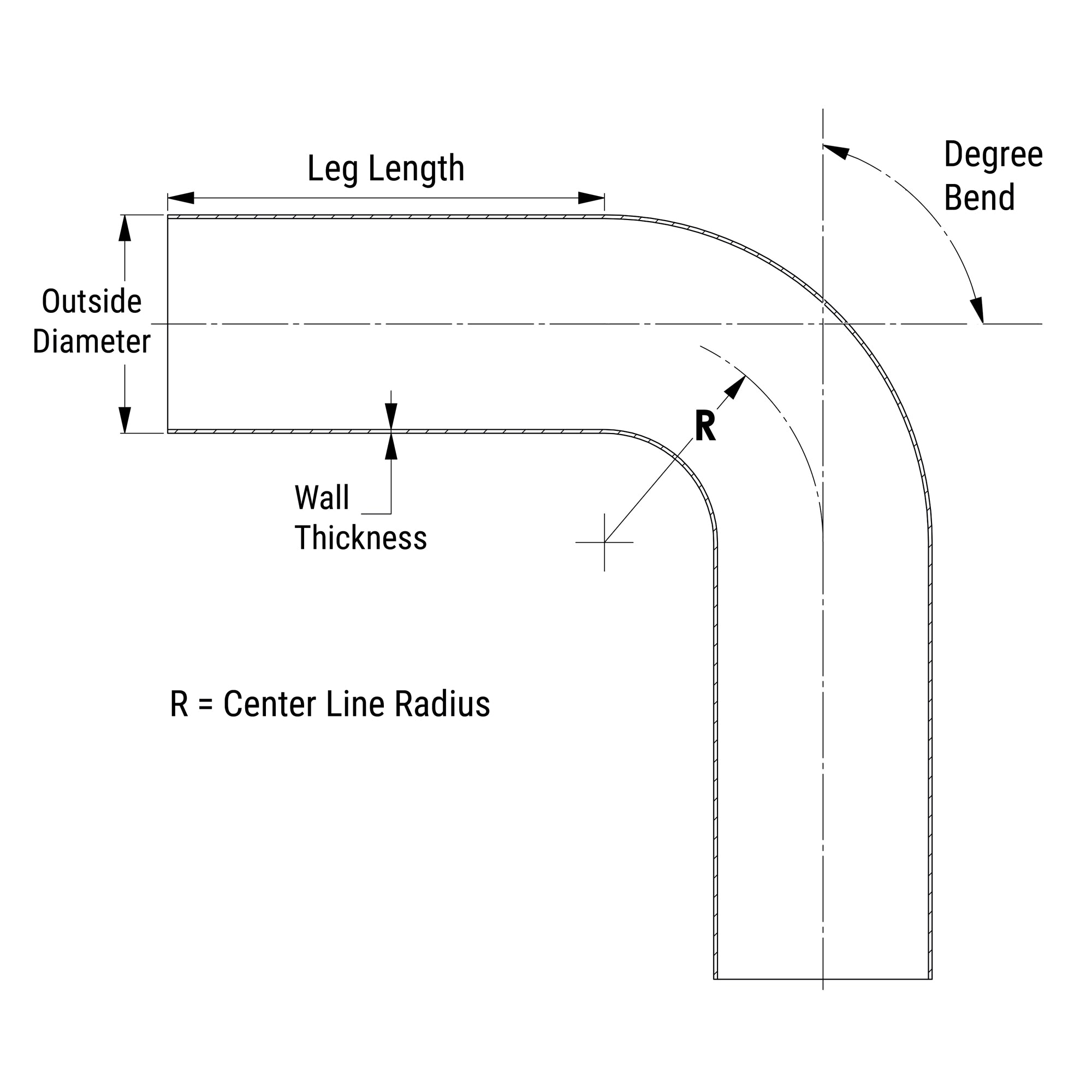 HPS 3-1/2" OD 15 Degree Bend 6061 Aluminum Elbow Pipe Tubing 16 Gauge w/ 5-5/8" CLR