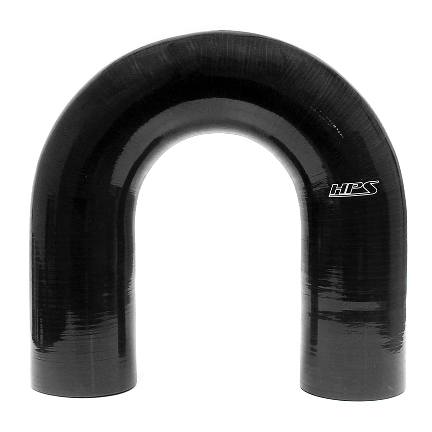 HPS 2-3/4 inch Black Silicone 180 Degree U Bend Elbow Coupler Hose High Temp 4-ply Reinforced 70mm HTSEC180-275-BLK