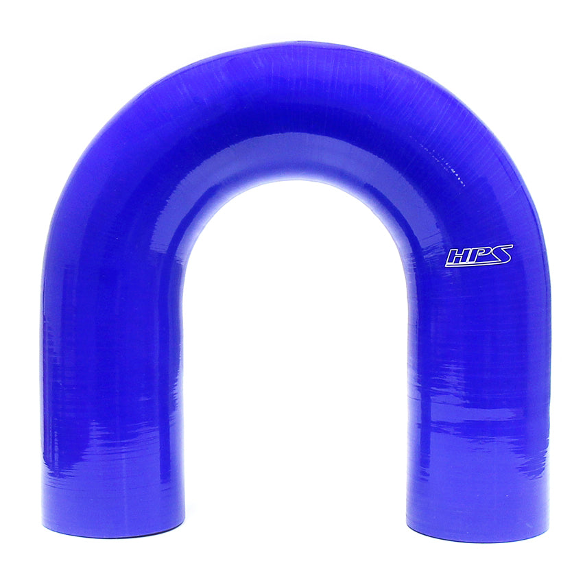 HPS 2-3/4 inch Blue Silicone 180 Degree U Bend Elbow Coupler Hose High Temp 4-ply Reinforced 70mm HTSEC180-275-Blue