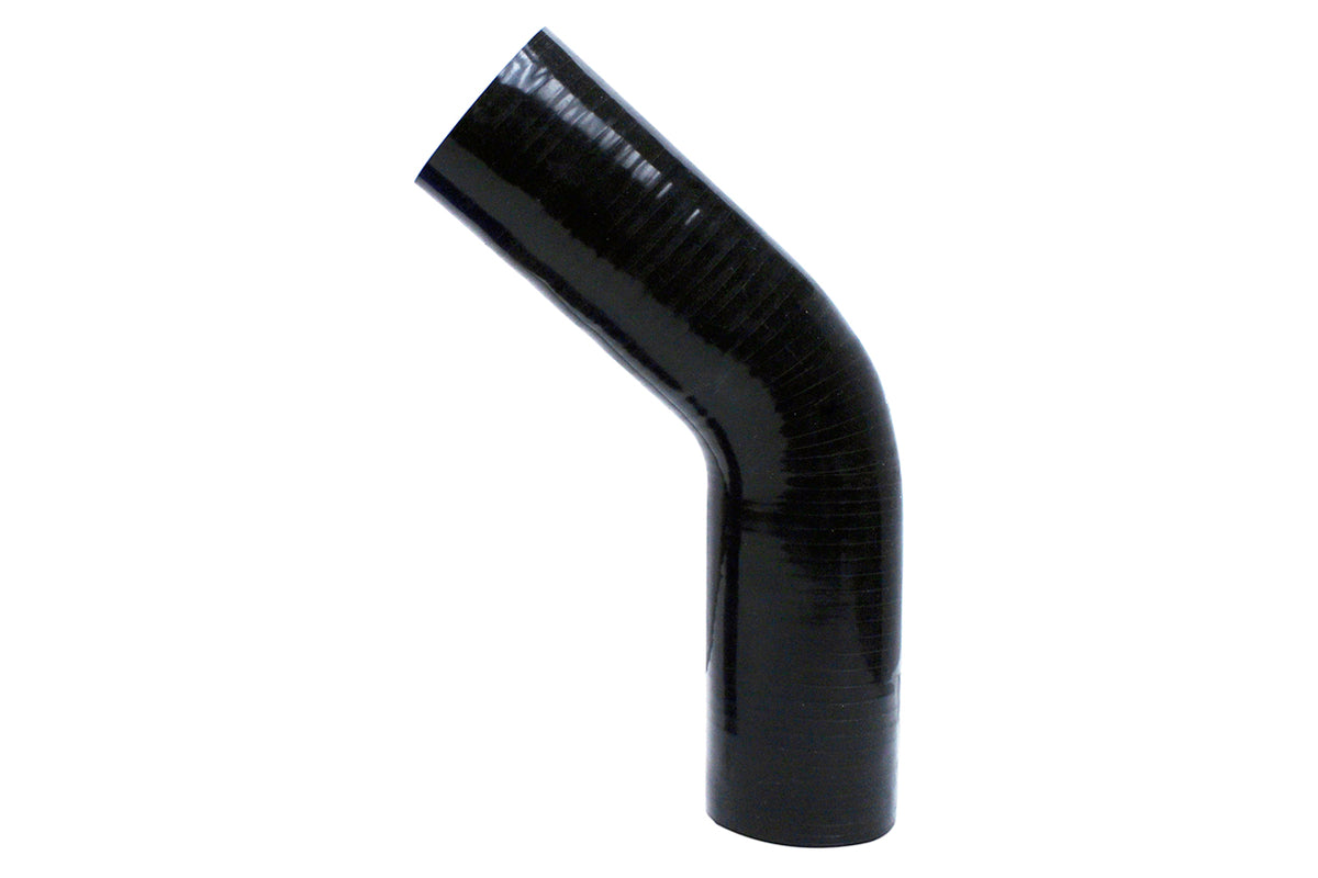 HPS 2-3/8 2.38 inch Black Silicone 45 Degree Elbow Coupler Hose High Temp Reinforced 60mm HTSEC45-238-BLK
