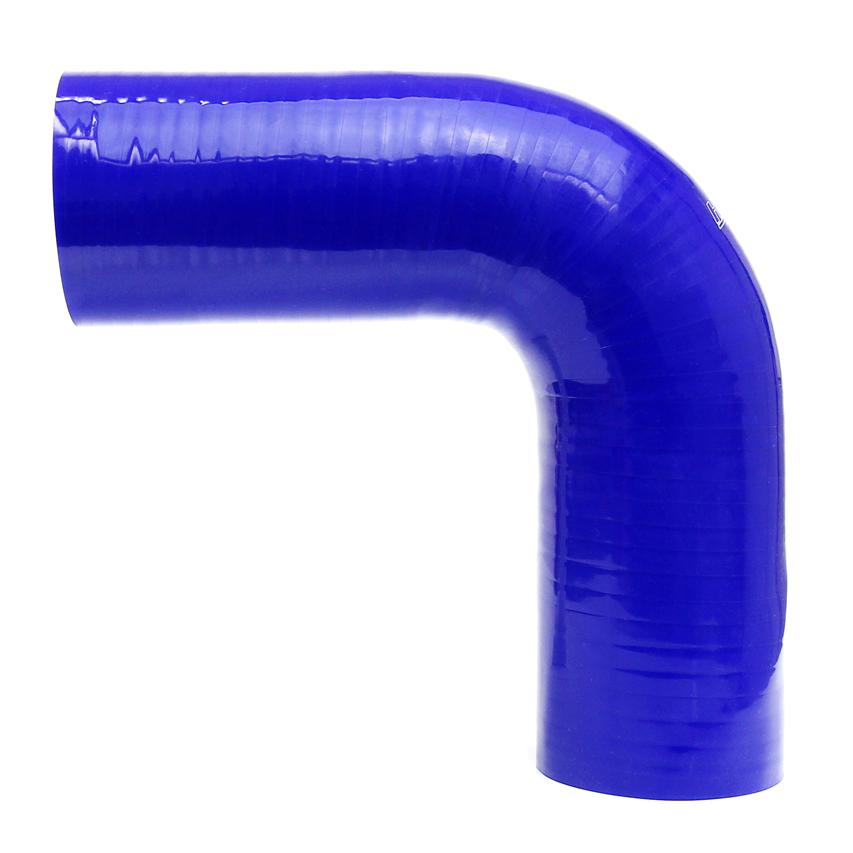 HPS 3-3/4 inch Blue Silicone 90 Degree Elbow Coupler Hose, High Temp 4-ply Reinforced, 95mm ID, air intake turbo marine exhaust