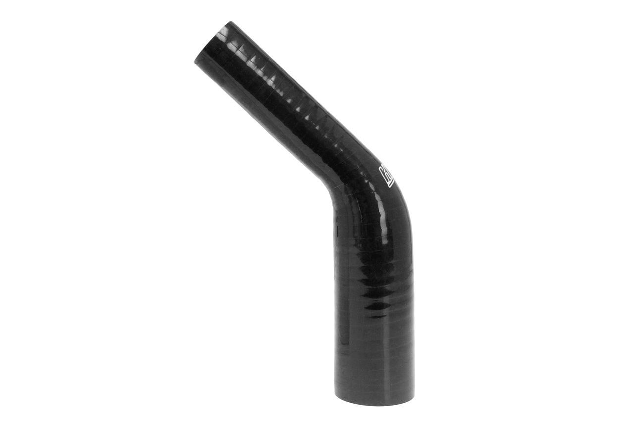 HPS 3/4 - 1-1/4 inch 1.25 Black Silicone 45 Degree Elbow Reducer Coupler Hose High Temp Reinforced 19mm 32mm HTSER45-075-125-BLK