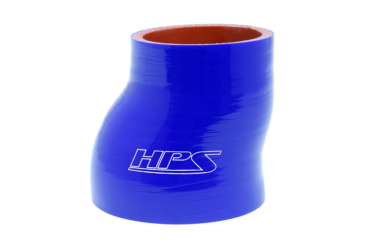 HPS 3 - 3-1/2 inch 3.5 ID 3 inch Long Blue Silicone Offset Straight Reducer Coupler Hose High Temp 4-ply Reinforced 76mm 89mm HTSOR-300-350-BLUE
