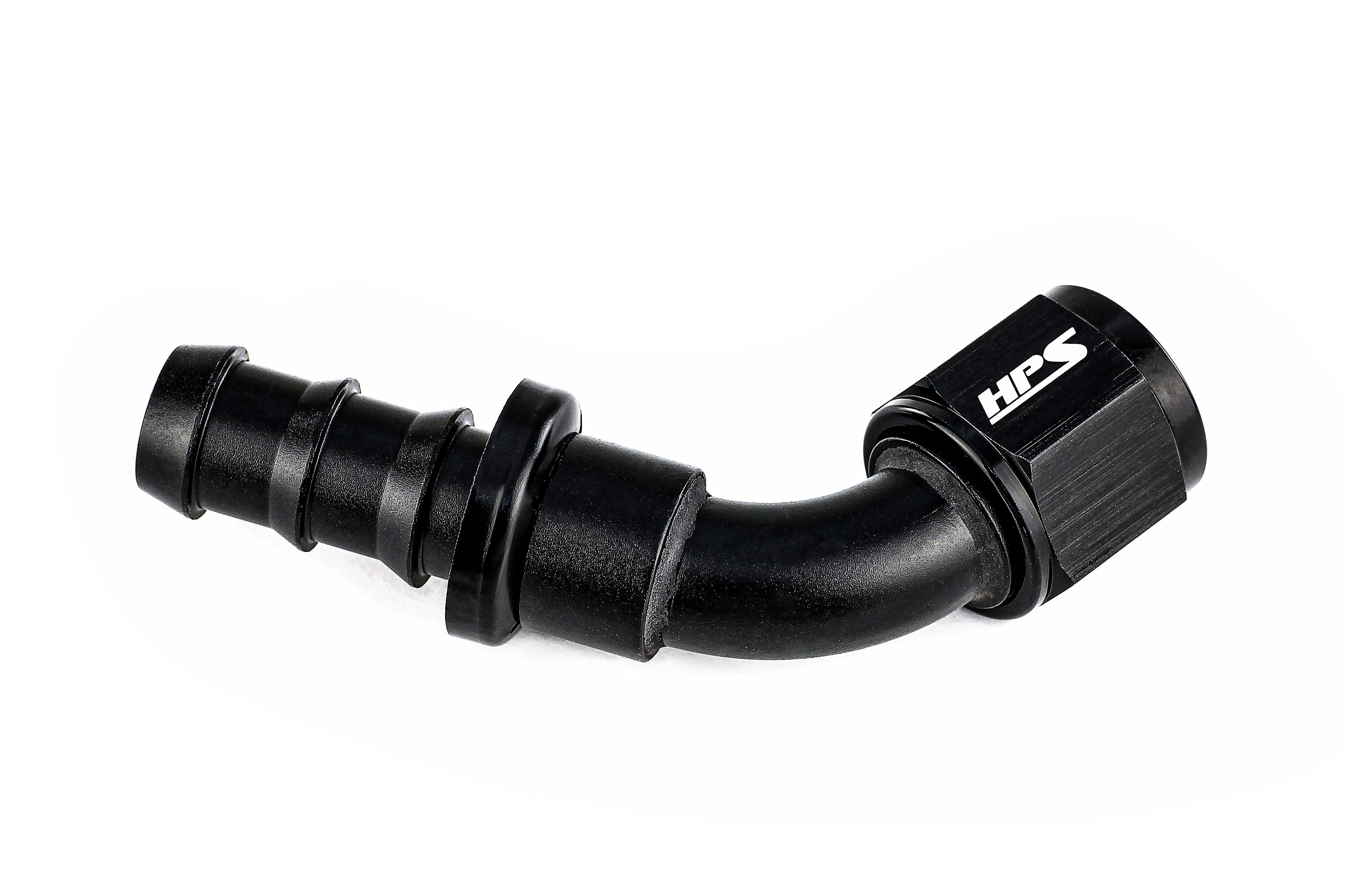 HPS Performance 60 Degree Aluminum Push-on Hose End to AN Female Black