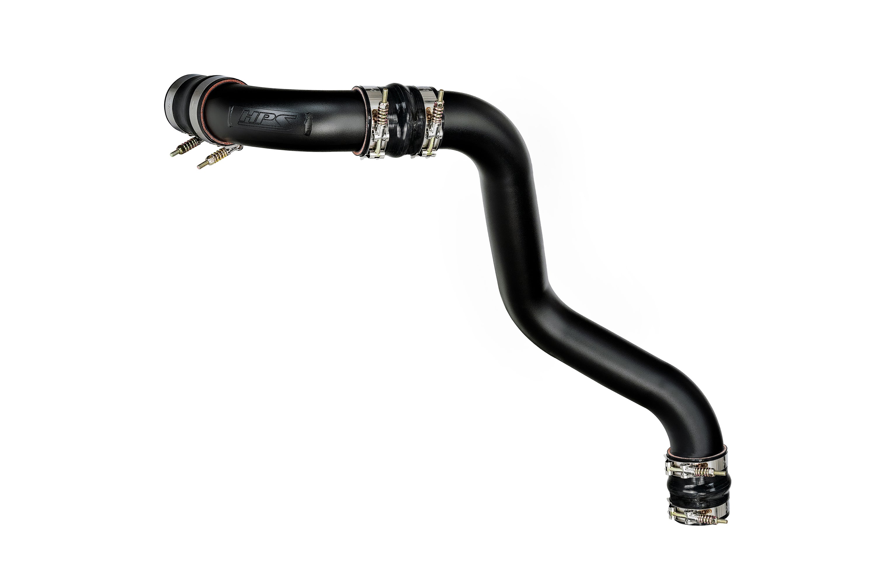 HPS Performance Black Intercooler Charge Pipe Hot Side, 2017-2019 Chevy Silverado 3500 HD Duramax 6.6L V8 Diesel Turbo L5P 17-146WB