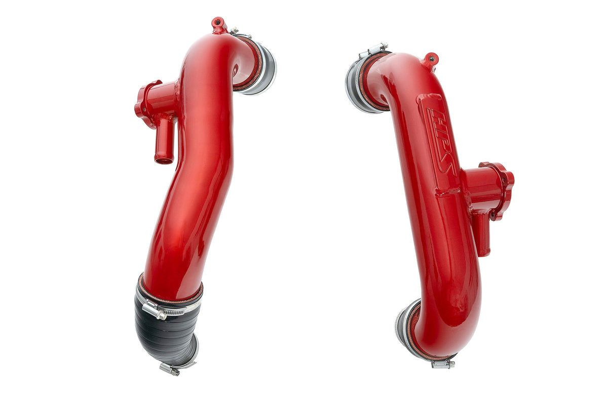 HPS Performance Red Intercooler Hot Side Charge Pipe, 2022-2024 Toyota Tundra 3.4L V6 Twin Turbo 17-148R
