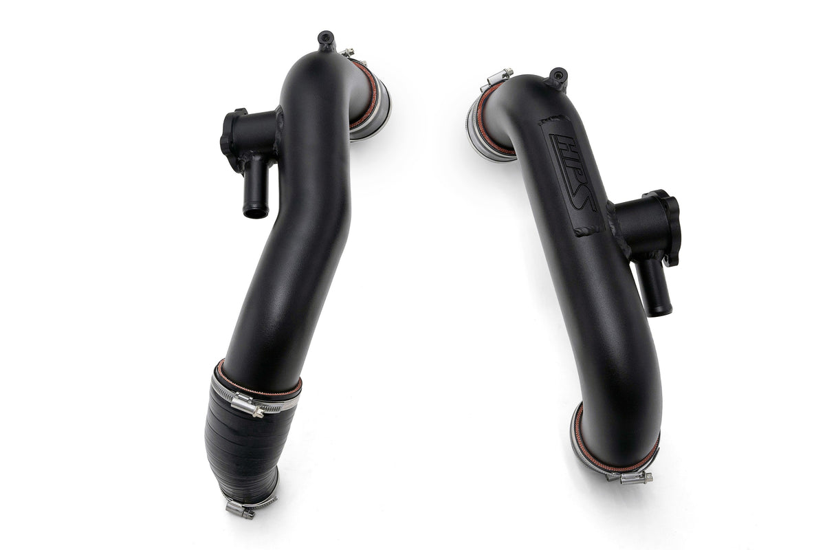 HPS Performance Black Intercooler Hot Side Charge Pipe Kit 3rd Gen Toyota Tundra 3.4L V6 Twin Turbo 17-148WB