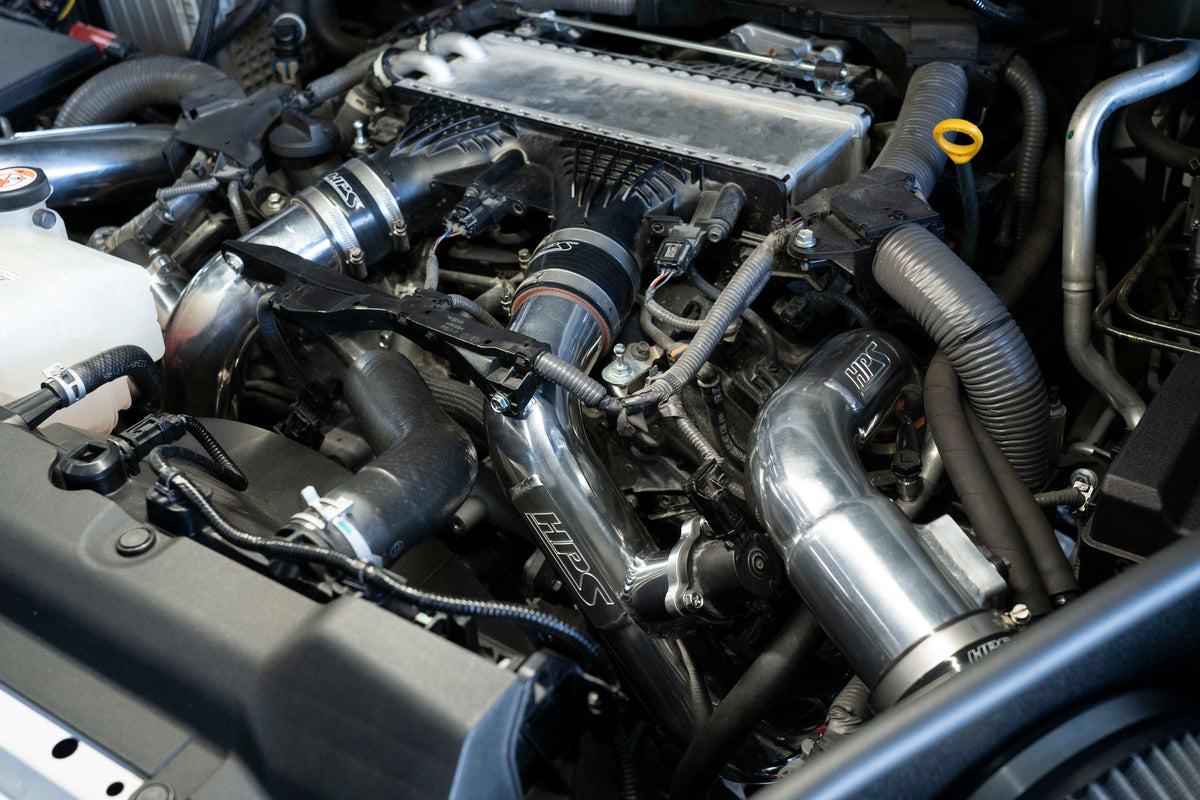 HPS Performance Intercooler Hot Side Charge Pipe Installed 2022-2024 Toyota Tundra 3.4L V6 Twin Turbo 17-148