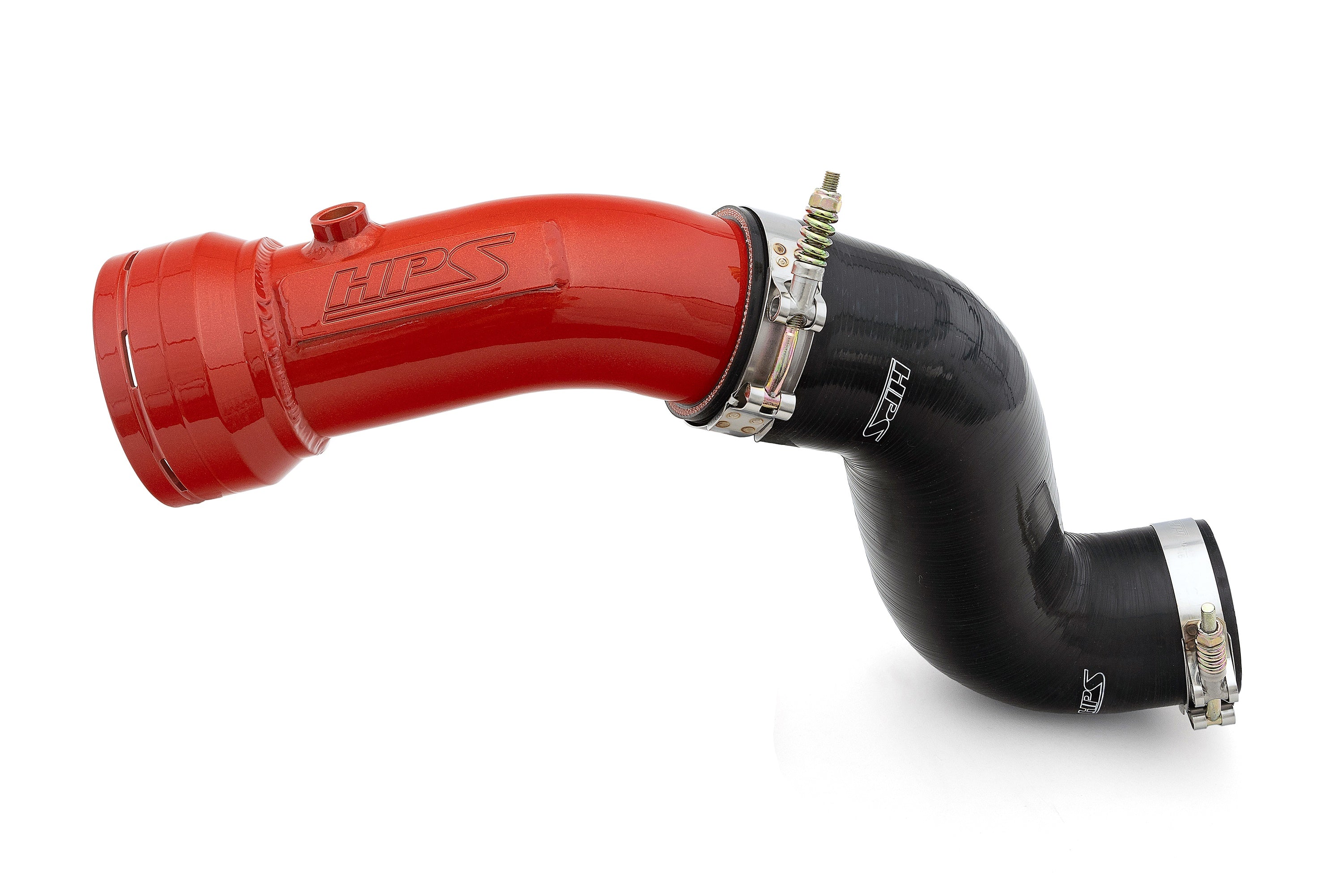 HPS Red Cold Side Charge Pipe with CAC Hose Intercooler Boot, 2011-2016 Ford F550 Superduty Powerstroke 6.7L Diesel Turbo 17-154R