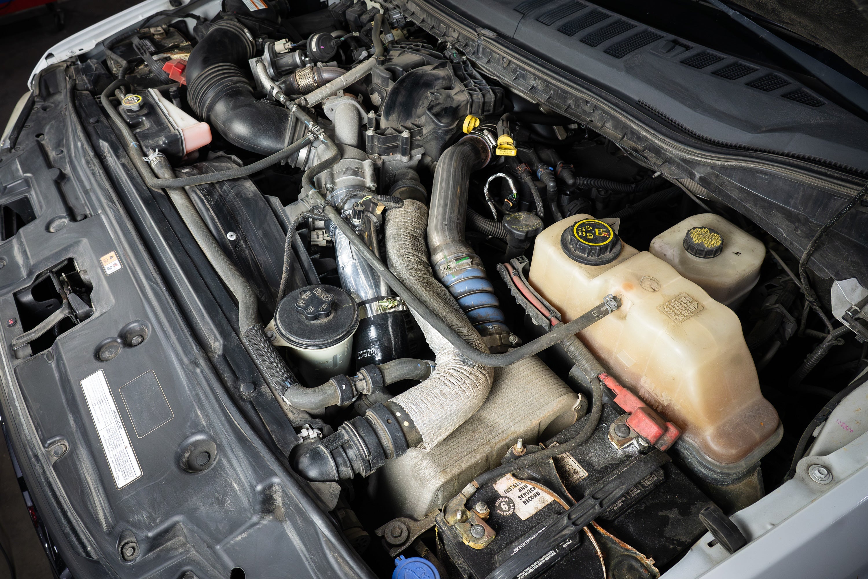 HPS Performance Cold Side Charge Intercooler Pipe Installed 2017-2023 Ford F450 Superduty Powerstroke 6.7L Diesel Turbo 17-155