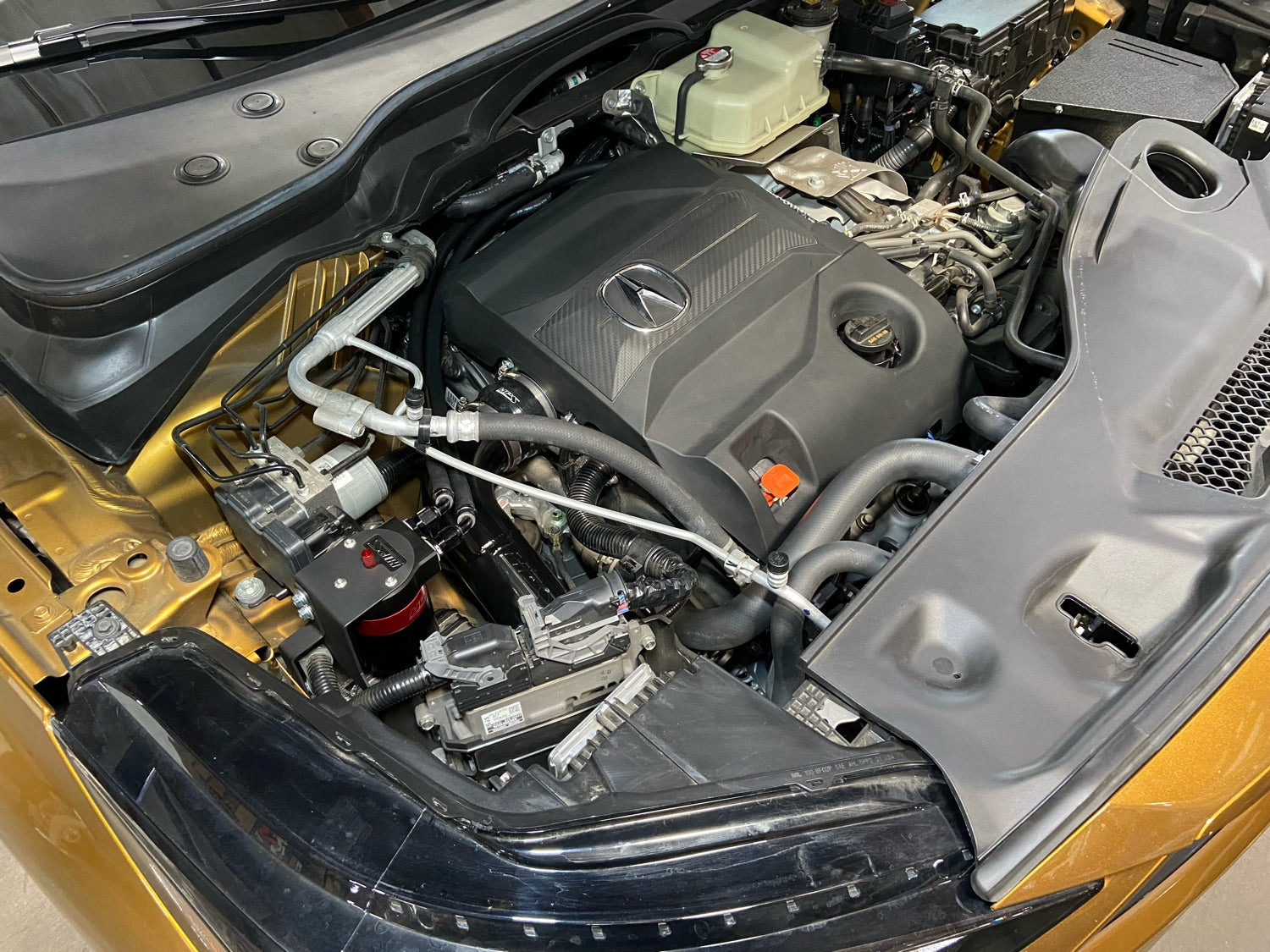 HPS Performance Intercooler Charge Pipe Hot and Cold Side Installed 4th Gen Acura MDX Type S 3.0L Turbo 17-163