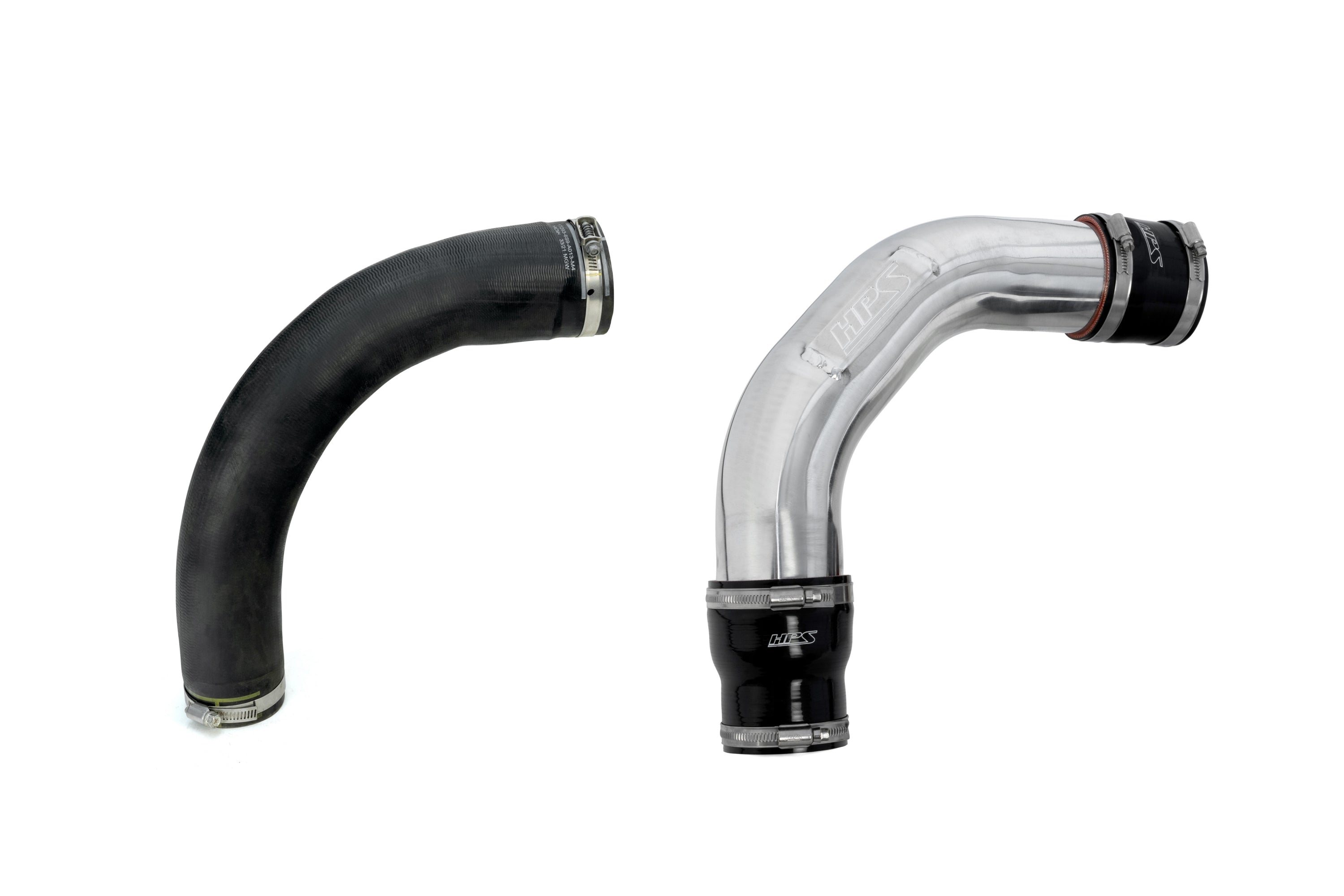 HPS Performance Intercooler Charge Pipe Cold Side vs OEM rubber hose 2021-2025 Acura TLX Type S 3.0L Turbo