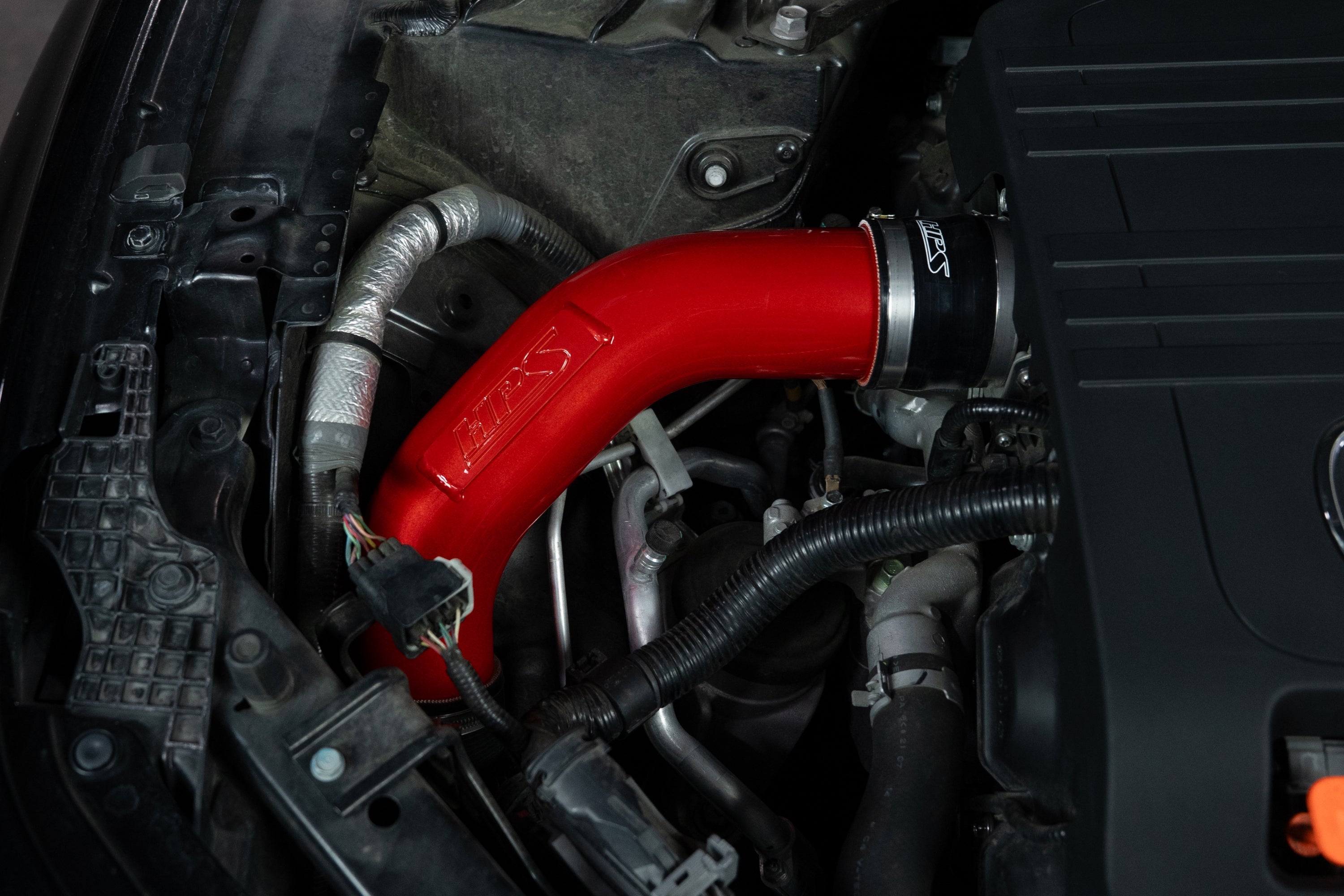 HPS Performance Red Cold Side Intercooler Charge Pipe Installed 2nd Gen Acura TLX Type S 3.0L Turbo 17-164