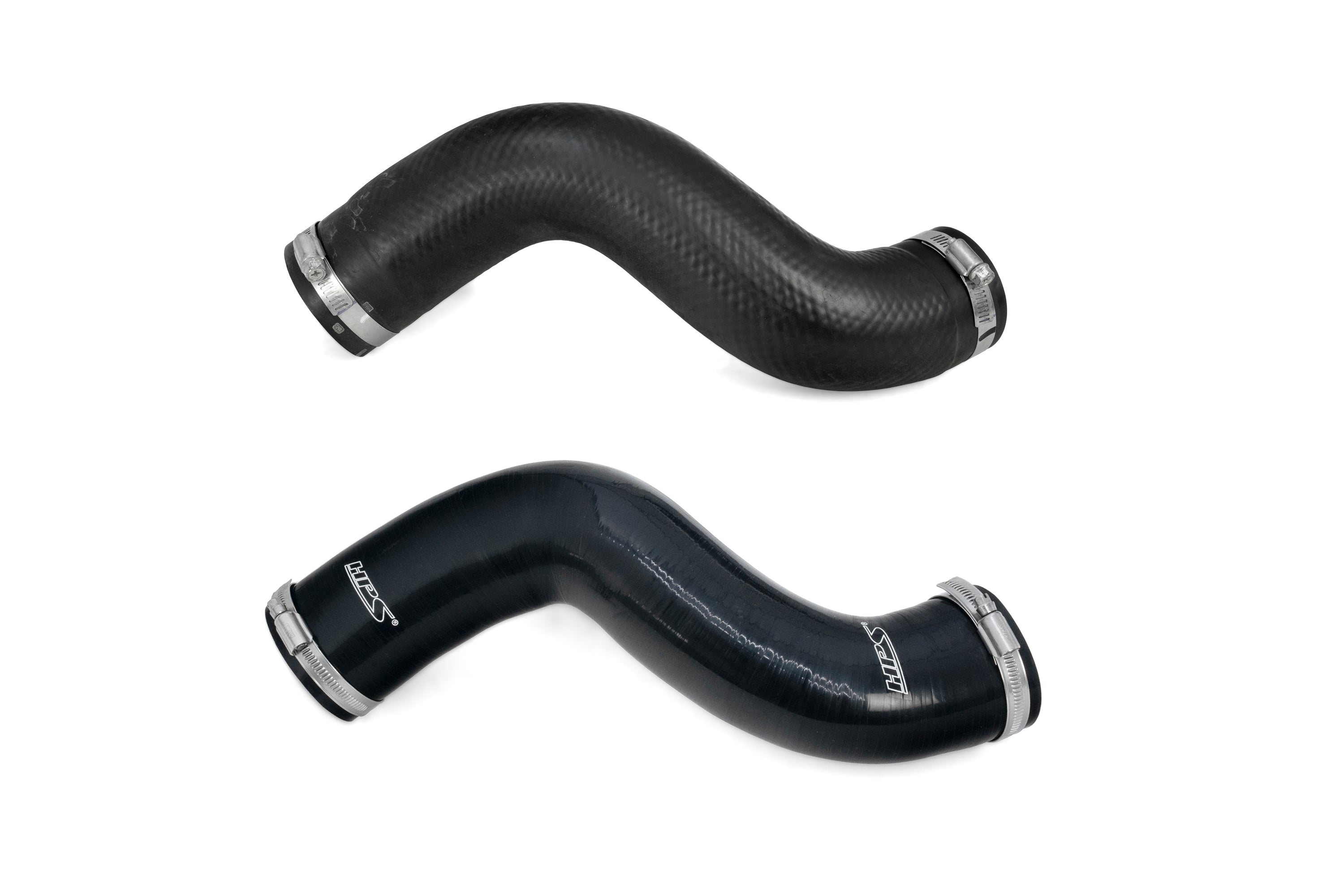 HPS Performance Intercooler Silicone Hose Hot Side vs OEM rubber hose 2021-2025 Acura TLX Type S 3.0L Turbo