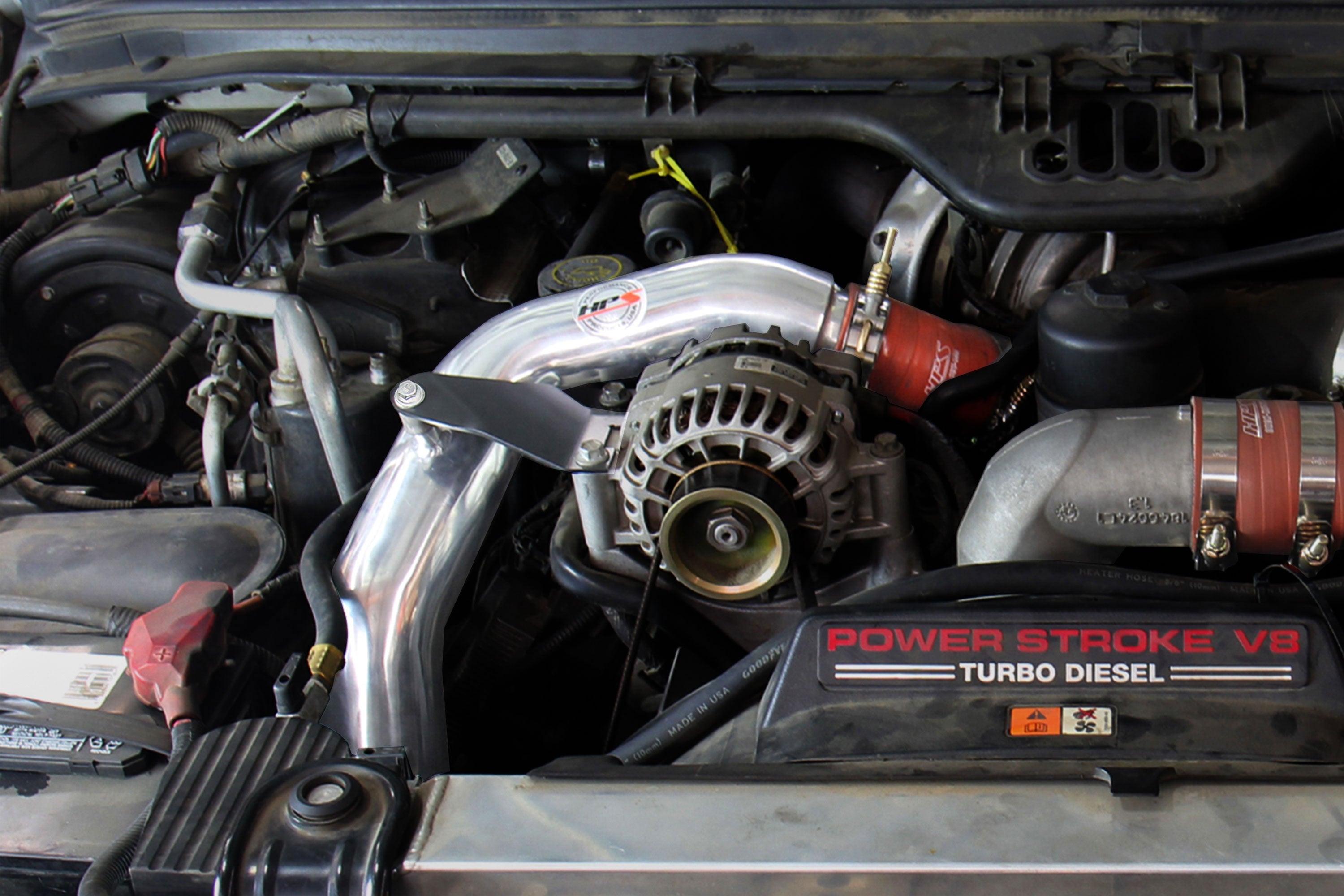 HPS Hot Side Charge Pipe with CAC Hose Intercooler Boots, 03-07 Ford F350 Superduty Powerstroke 6.0L Diesel Turbo