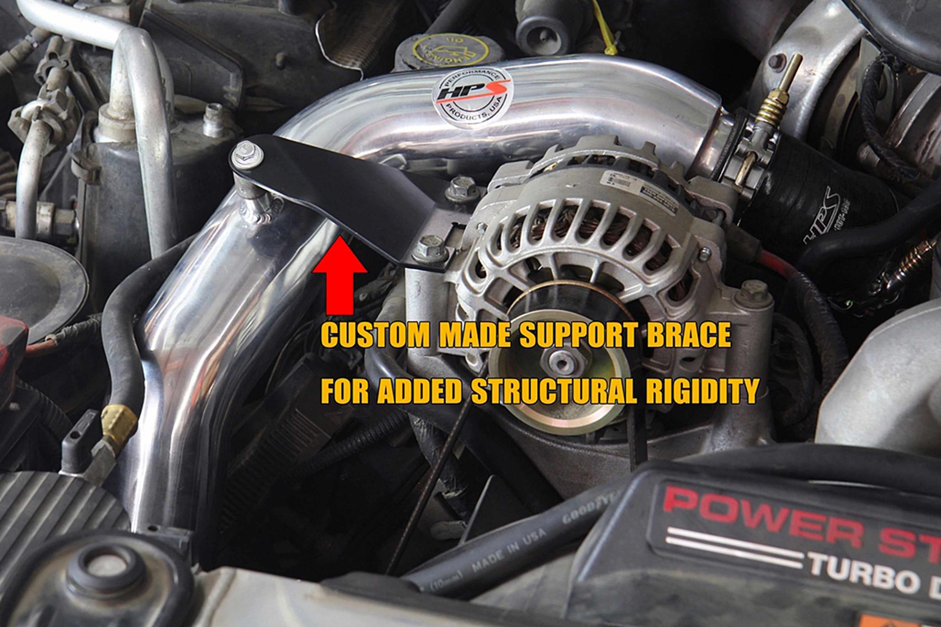 HPS Hot Side Charge Pipe with CAC Hose Intercooler Boots, 03-07 Ford F350 Superduty Powerstroke 6.0L Diesel Turbo