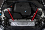 HPS Performance Billet Aluminum Front Strut Bar installed 2020-2024 BMW G20 330i B48 Turbo 42-115