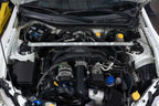 HPS Performance Front Strut Tower Brace Bar installed on 1st 2nd Gen Toyota 86 GR86 ZN6 ZN8 Subaru BRZ ZC6 ZD8 Polished 42-121P