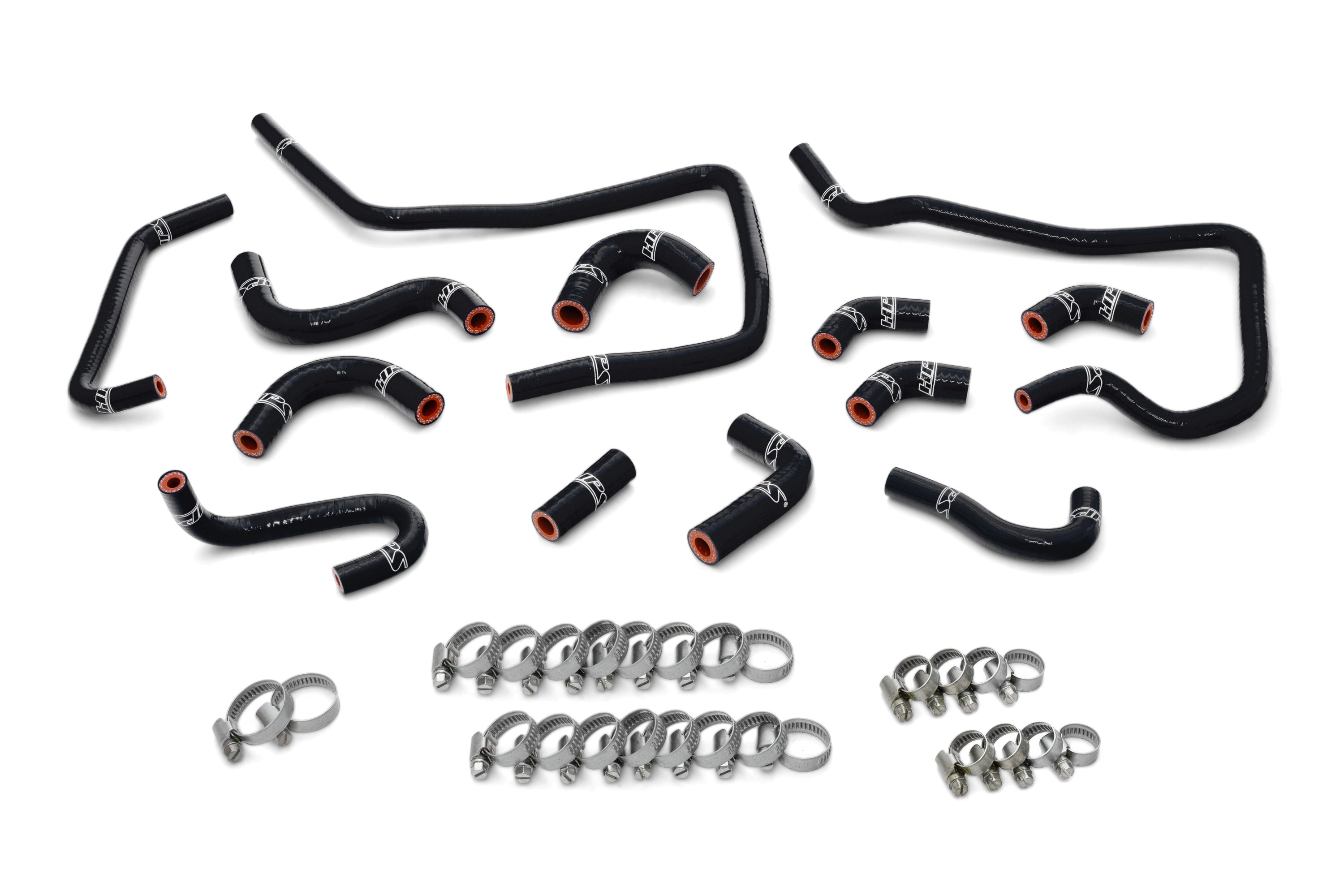 HPS Performance Black Silicone Ancillary Coolant Hose Kit 2002 2003 Subaru Impreza WRX Bug-eye 2.0L Turbo 57-1805-BLK