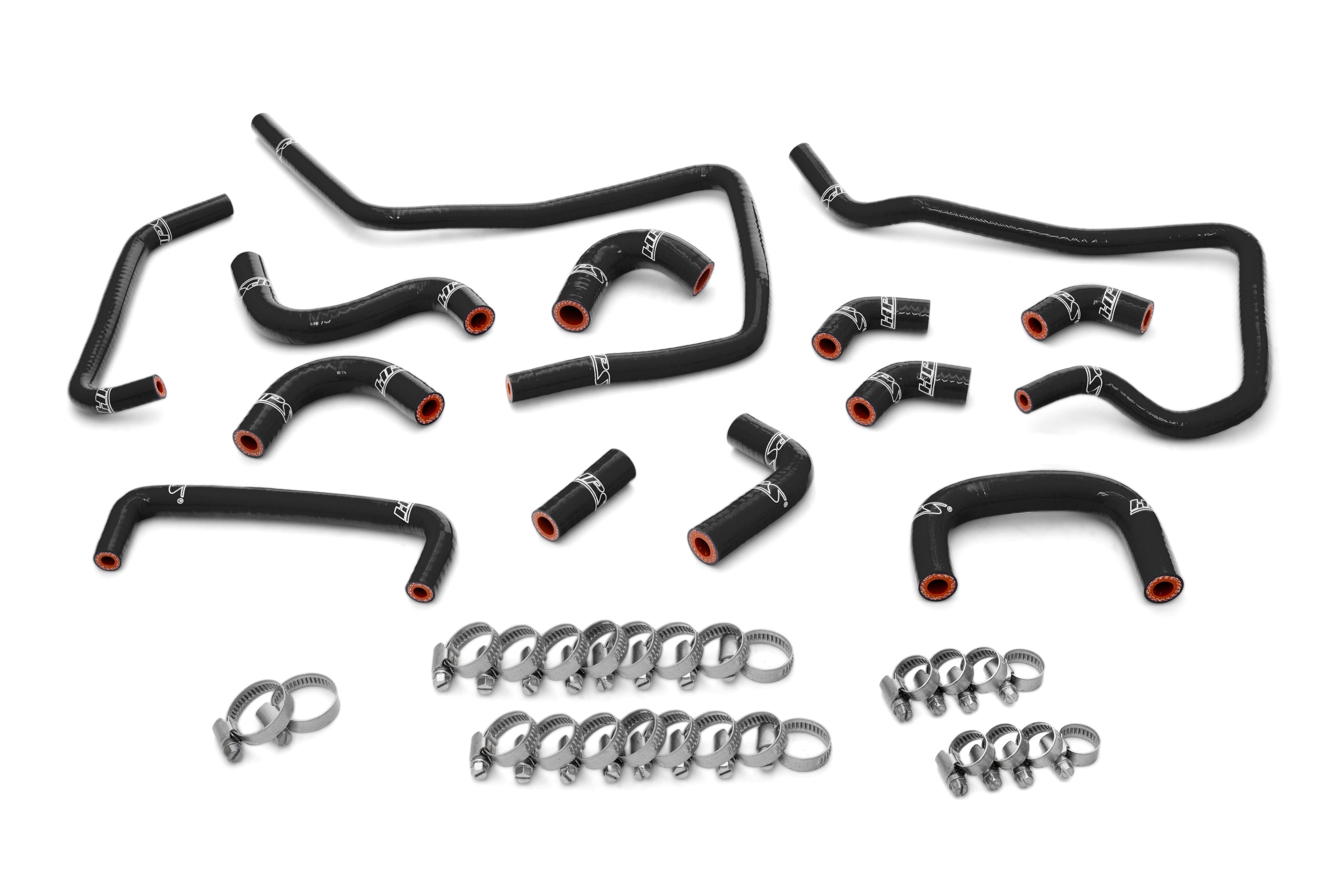 HPS Performance Silicone Ancillary Coolant Hose Kit 2005 Subaru Impreza WRX STI 2.0L 2.5L H4 Turbo 57-1807-BLK
