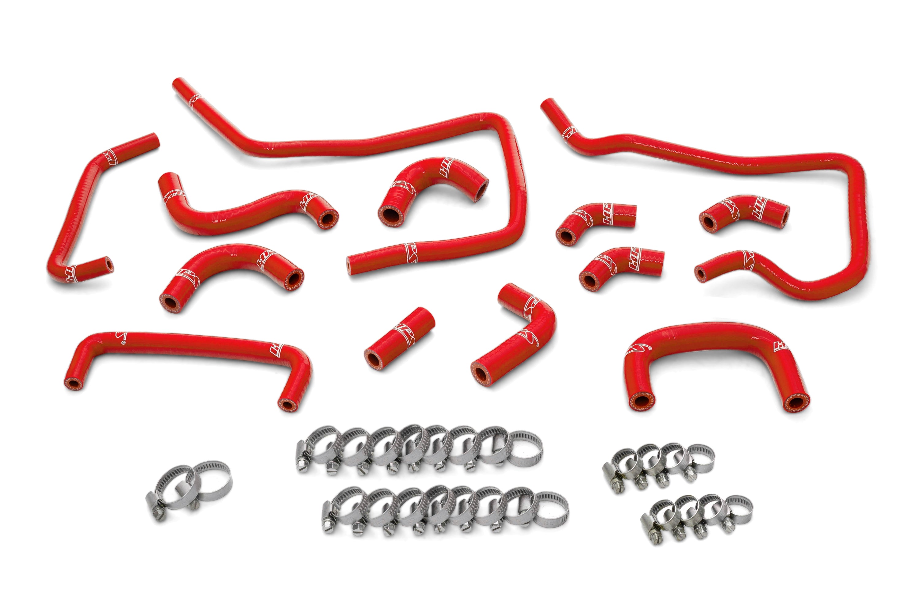 HPS Performance Red Silicone Ancillary Coolant Hose Kit 2005 Subaru Impreza WRX STI 2.0L 2.5L H4 Turbo 57-1807-RED