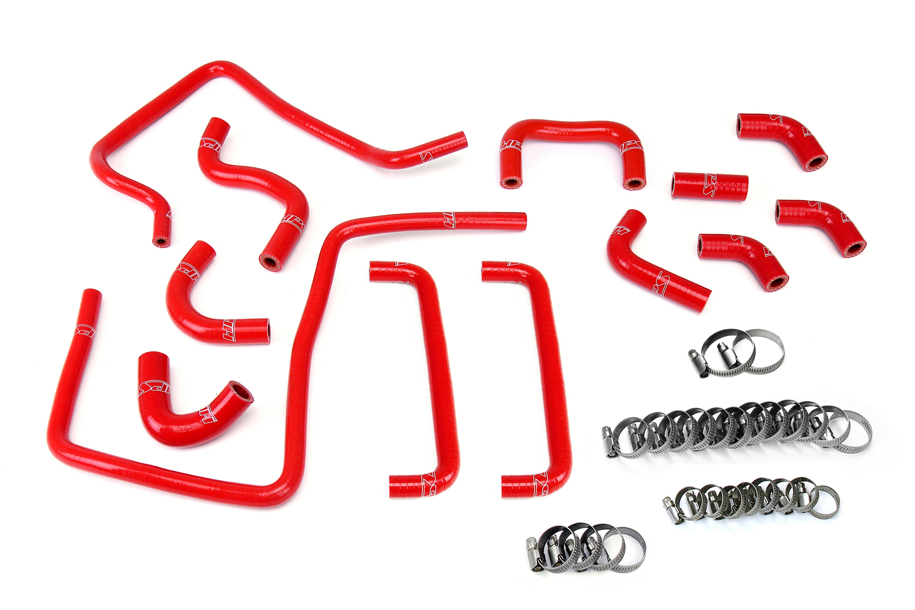 HPS Performance Red High Temp Reinforced Silicone Ancillary Coolant Hose Kit 2006-2007 Subaru Impreza WRX STi Hawkeye 2.5L Turbo 57-2266-RED GD GG EJ25