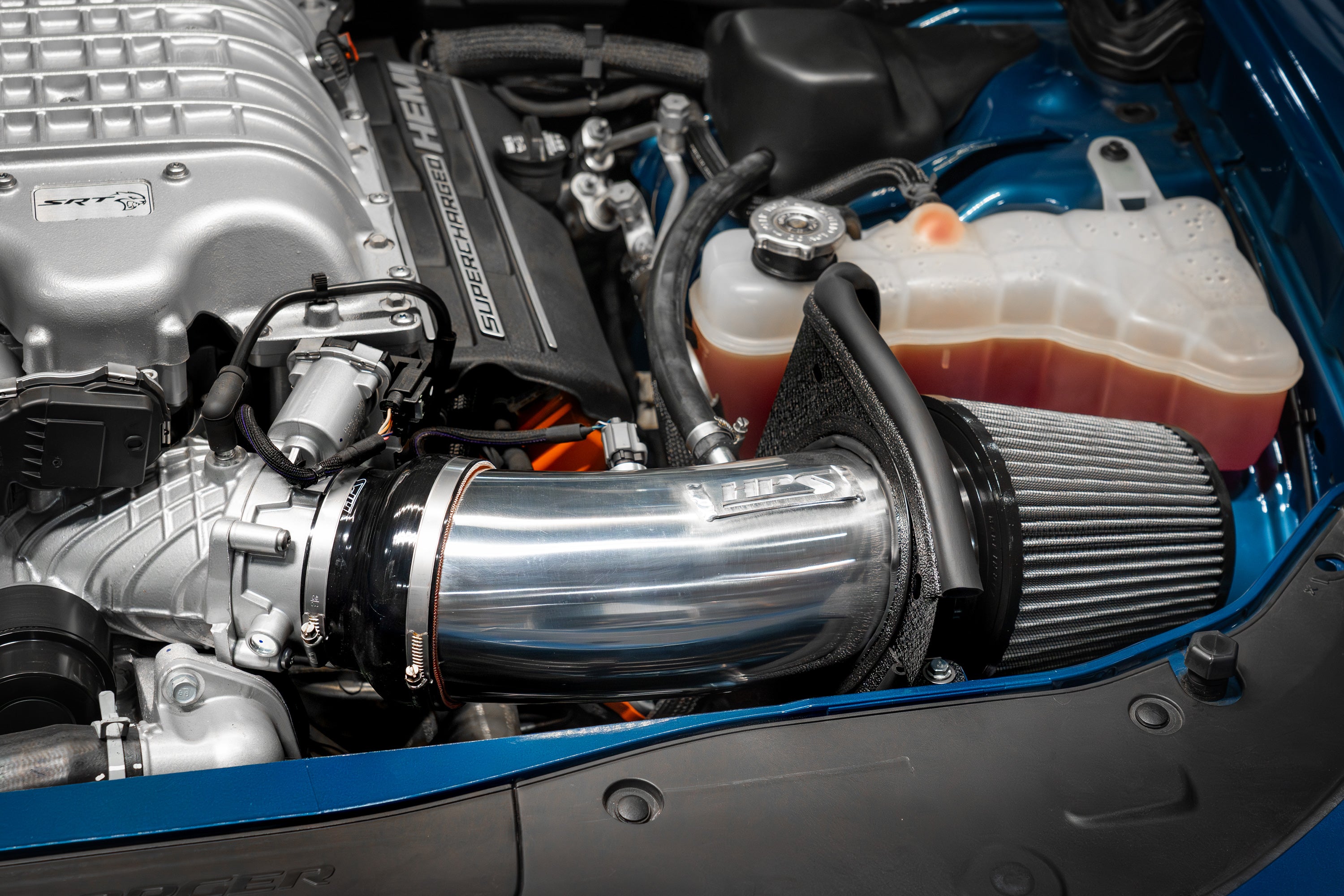 HPS Performance Cold Air Intake Kit Installed Dodge 2019-2023 Charger Hellcat 6.2L V8 Supercharged 827-681