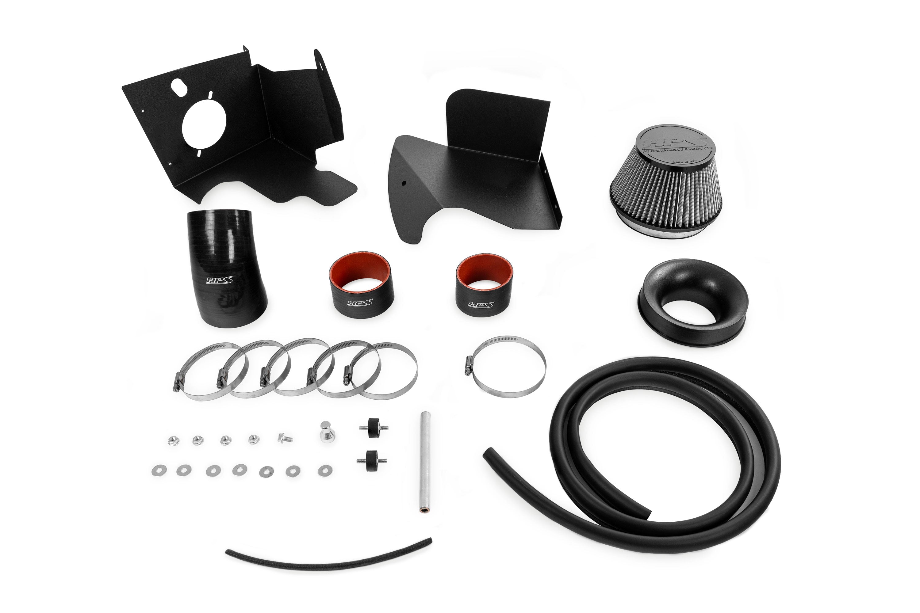 HPS Intake includes high flow air filter, custom heat shield, hardware 2021-2024 Kia K5 1.6L Turbo 827-712